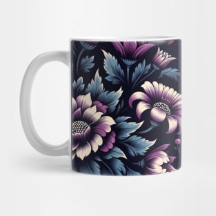 Violet Floral Illustration Mug